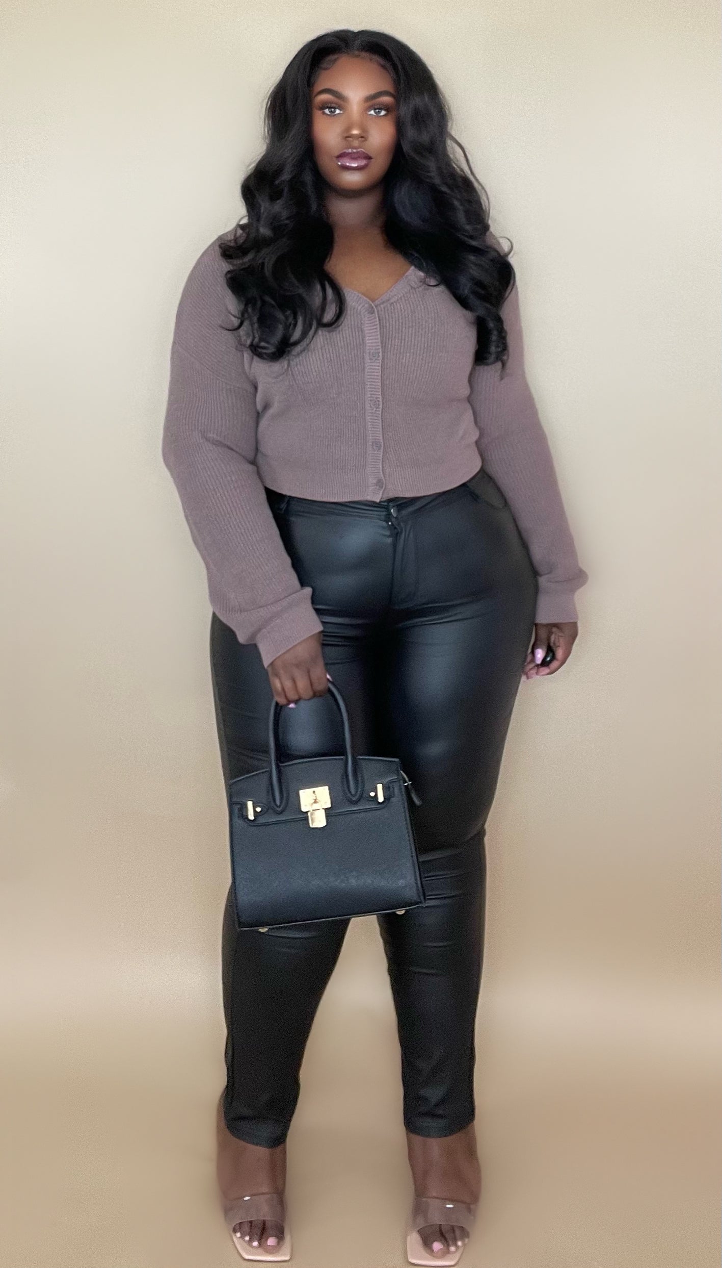 leather pants outfits black girl plus size｜TikTok Search